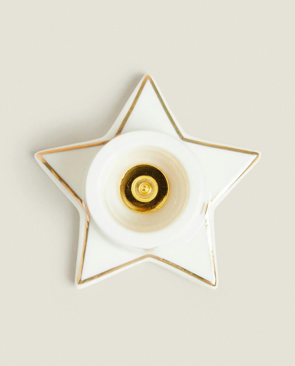 SMALL CHRISTMAS STAR CANDLESTICK WITH RIM