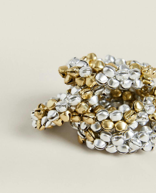 4er-Packung Serviettenringe in Form von Weihnachtsschlittenglocken