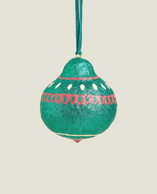 GLITTER BALL CHRISTMAS DECORATION