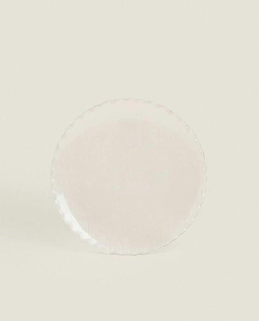 Weihnachtsglas-Dessertteller mit Goldrand