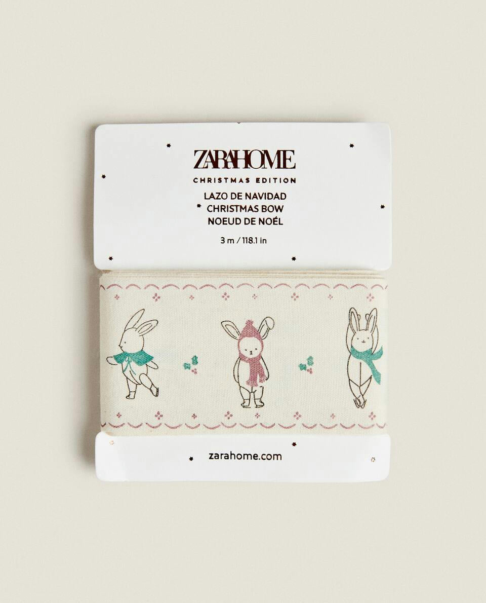 Kindergeschenkpapier mit Weihnachtshasen