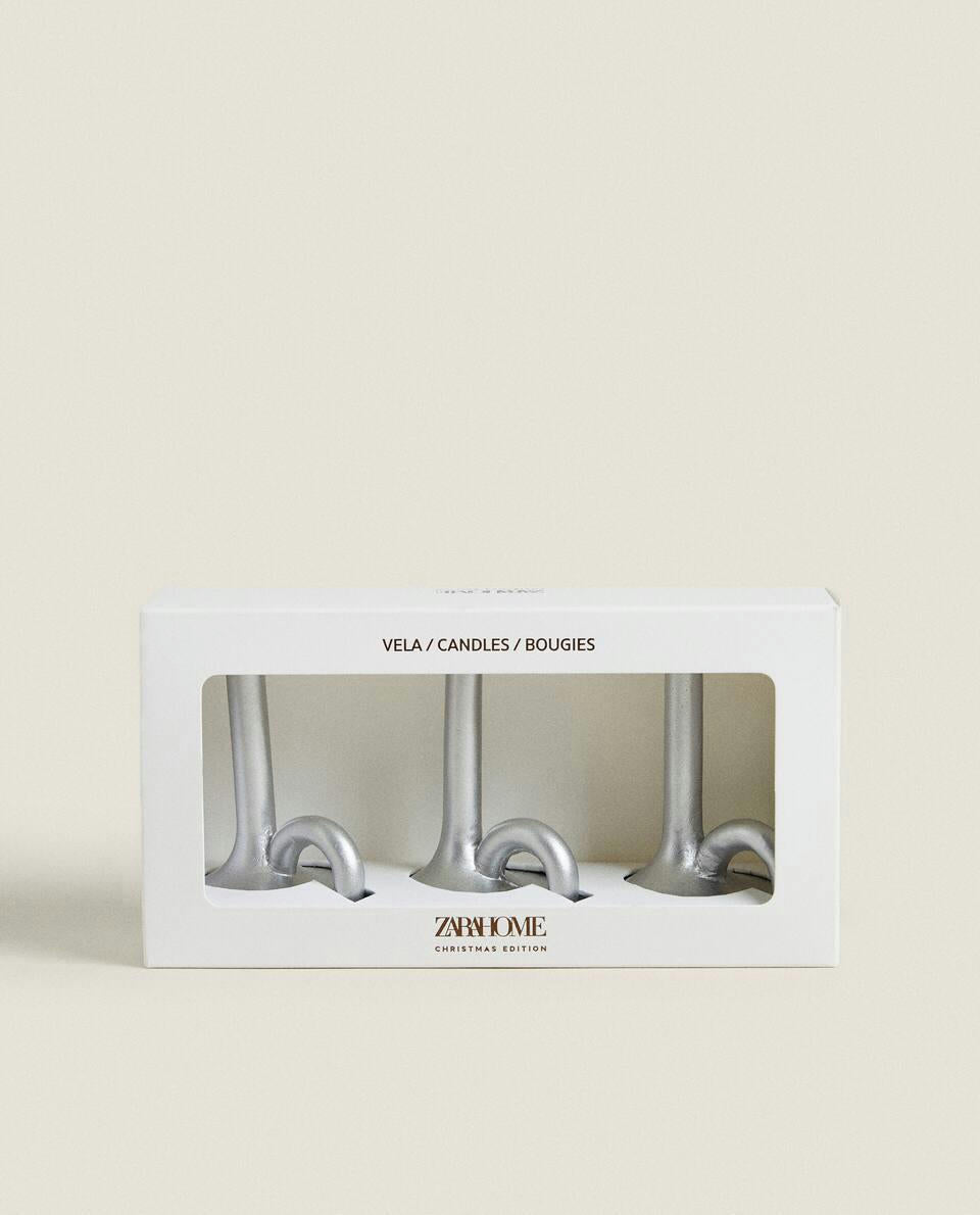 PACKUNG ZYLINDRISCHER WEIHNACHTSKERZEN (3ER-PACK)