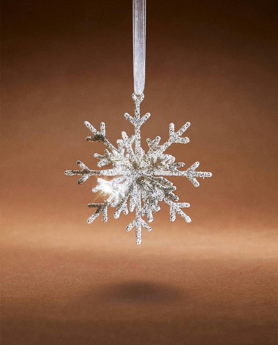 GLITZERNDE WEIHNACHTSSCHNEEFLOCKENDEKORATION