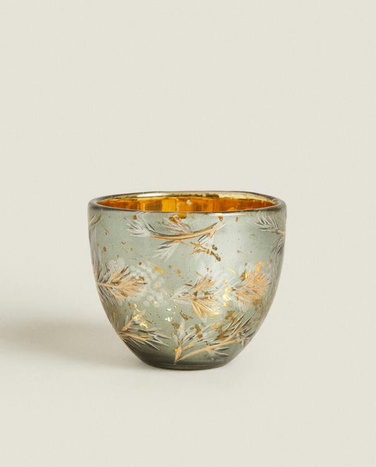 KLEINER WEIHNACHTS-TEELICHTHALTER AUS QUECKSILBERGLAS