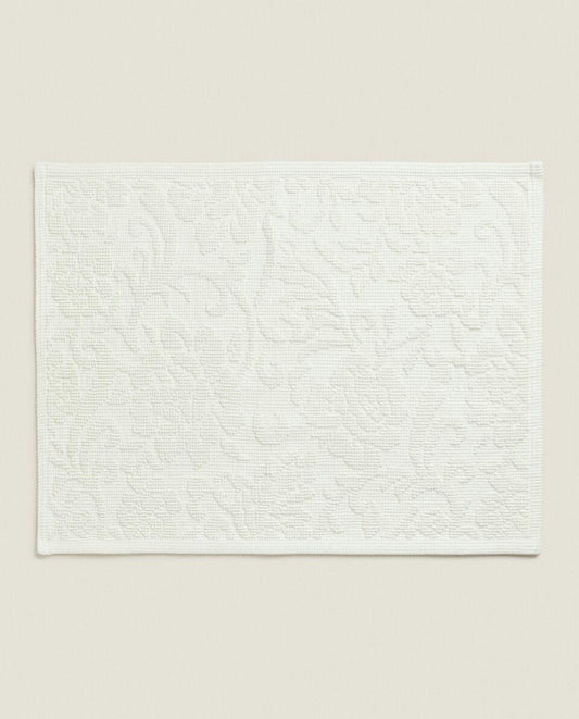 Badematte mit Blumenjacquardmuster