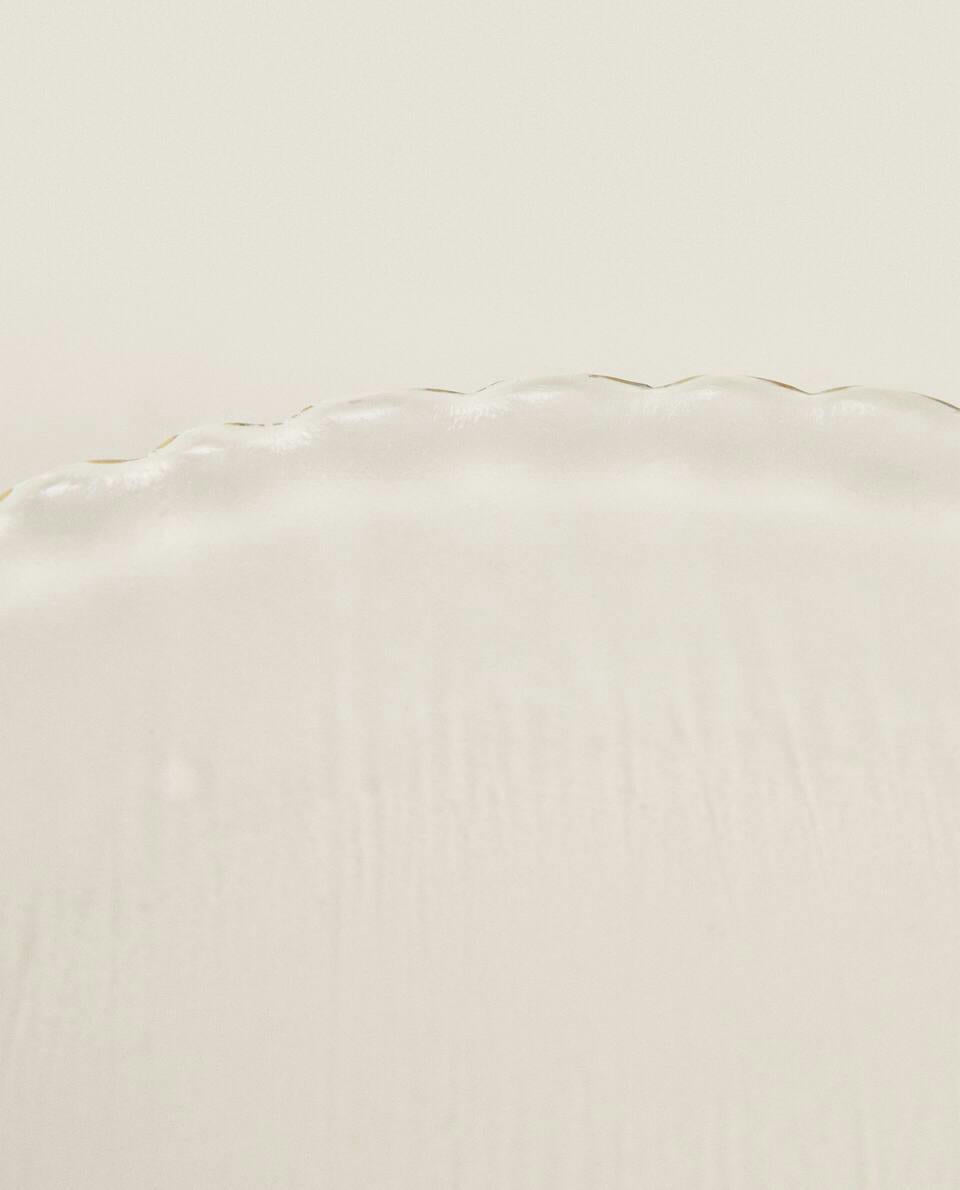 Weihnachtsglas-Dessertteller mit Goldrand