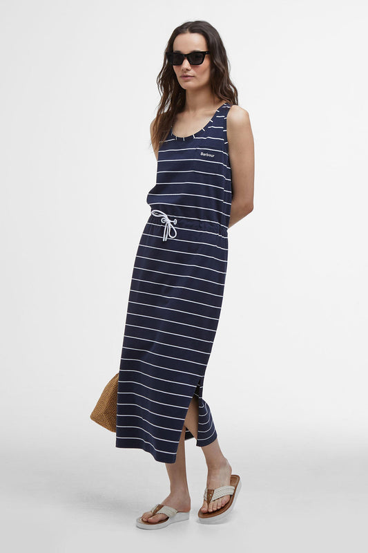 Overland Striped Midi Dress - NAVY STRIPE