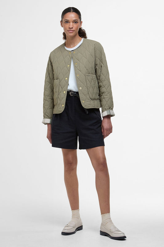 Monroe Quilted Jacket - DUSKY GREEN/ROSEMARY