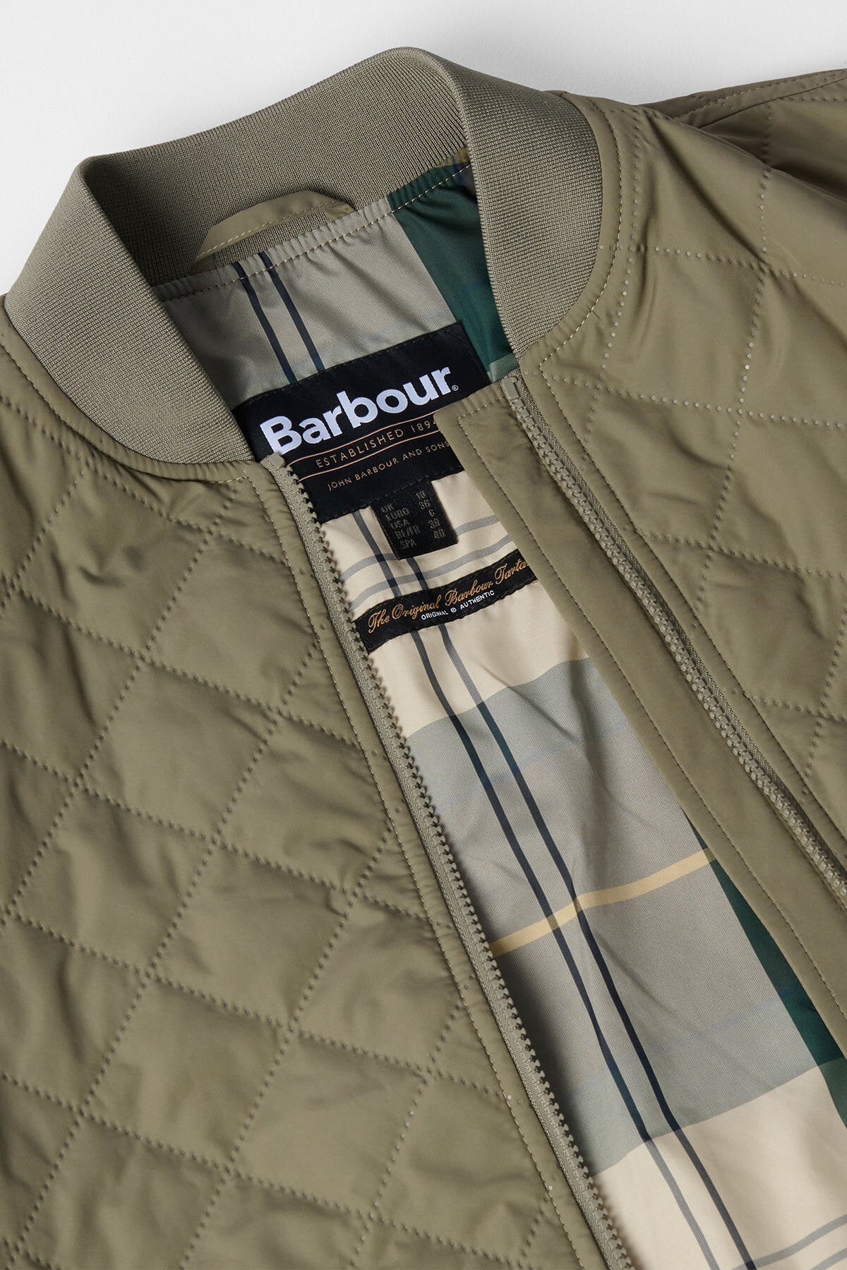 Emlyn Quilted Bomber Jacket - DUSKY GREEN/ANCIENT