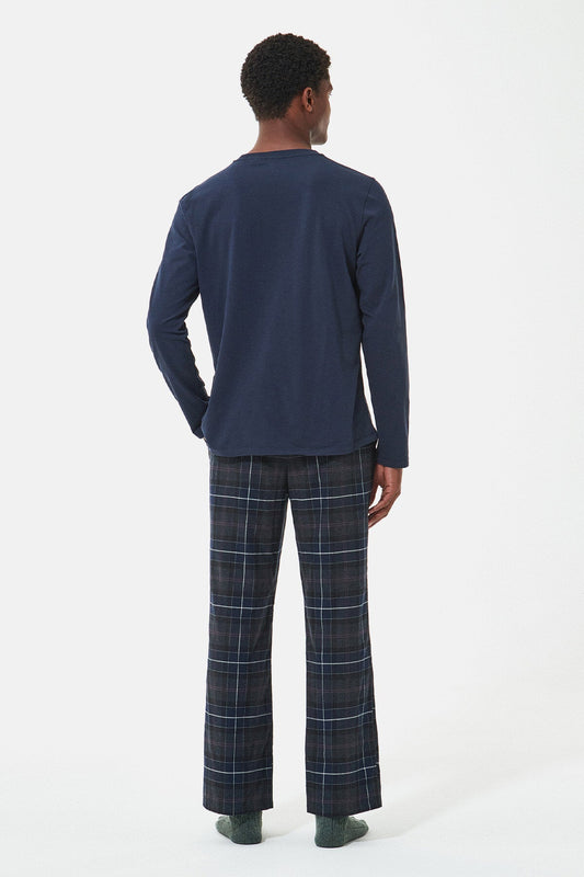 Doug Pyjama Set - BLACK SLATE TARTAN