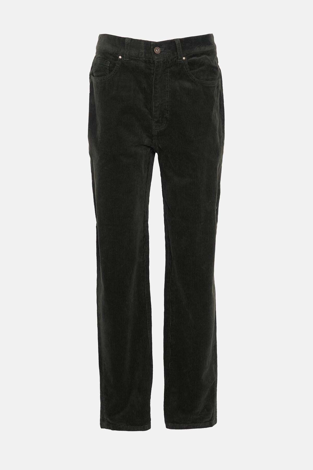 Stretch Cord Regular Trousers - FOREST
