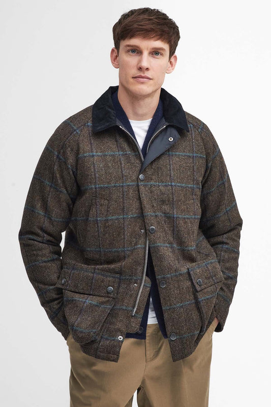 Bedale Check Wool Jacket - BROWN