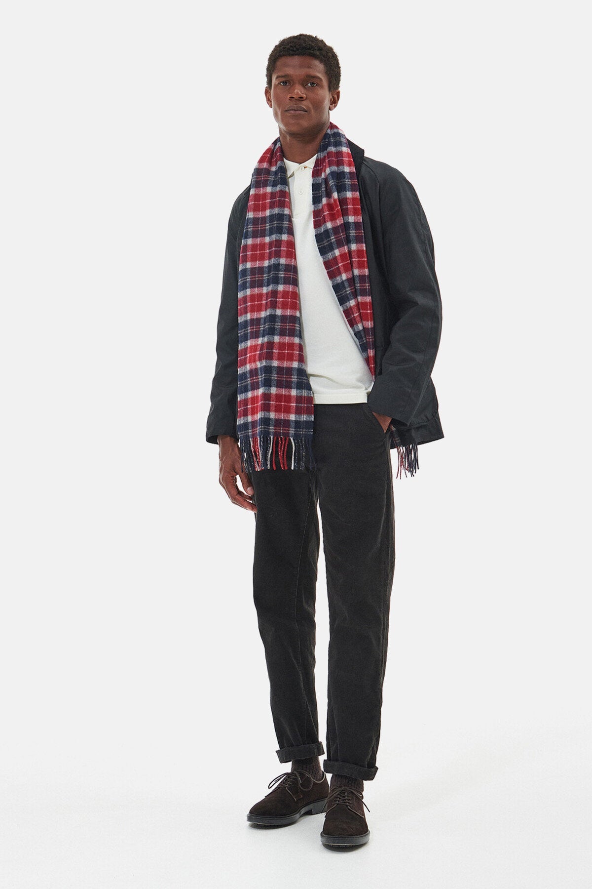 Tartan Lambswool Scarf - CRANBERRY TARTAN