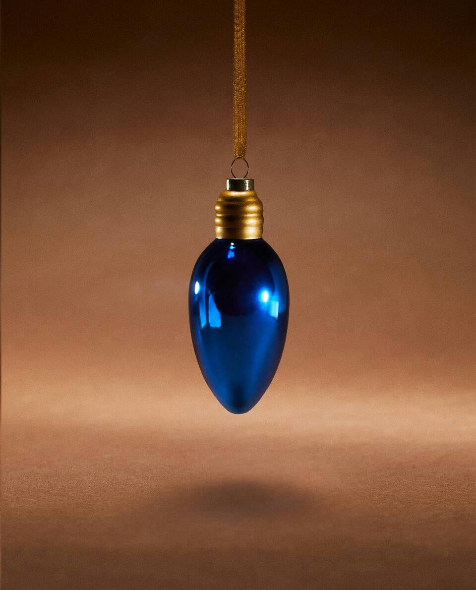 GLASS LIGHT BULB CHRISTMAS DECORATION