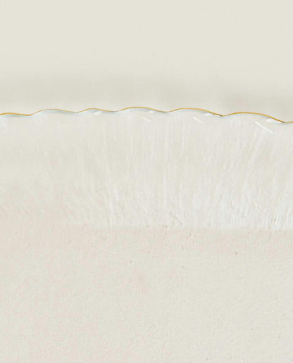 Weihnachtsglas-Dessertteller mit Goldrand 