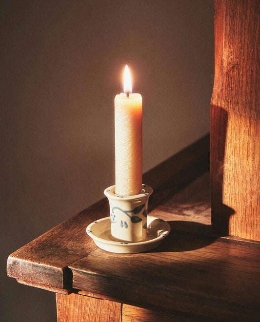 BEMALTER KERAMIK-WEIHNACHTSKERZENHALTER 