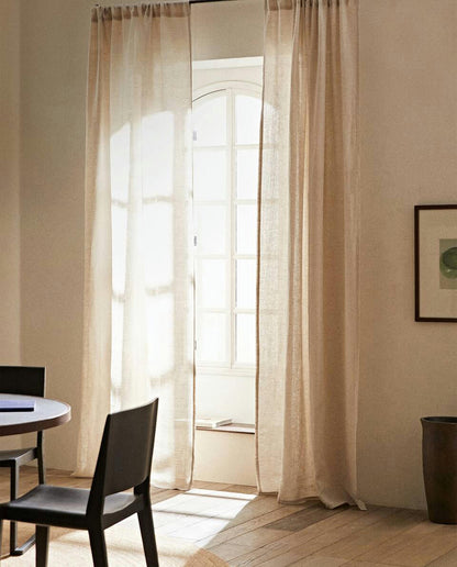 GEWÄSCHETER LEINWANDVORHANG 