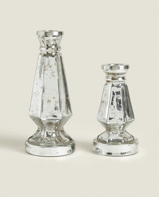 GEOMETRISCHER GLAS-WEIHNACHTSKERZENSTOCK 