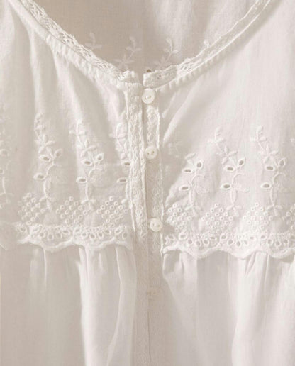 EMBROIDERED COTTON NIGHTDRESS