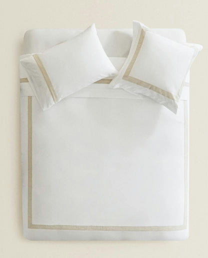 DUVET COVER WITH LINEN BORDER