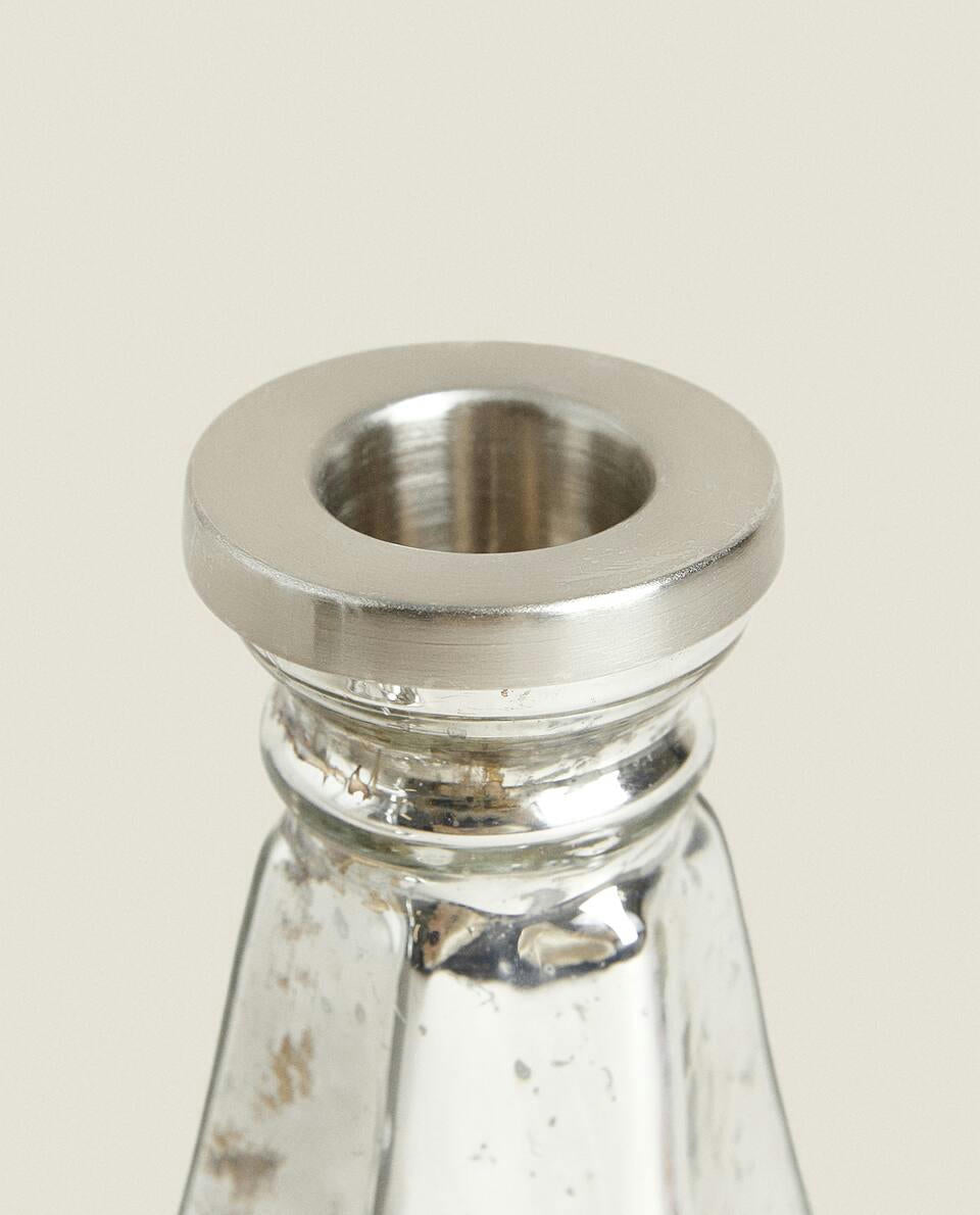 GEOMETRISCHER GLAS-WEIHNACHTSKERZENSTOCK 