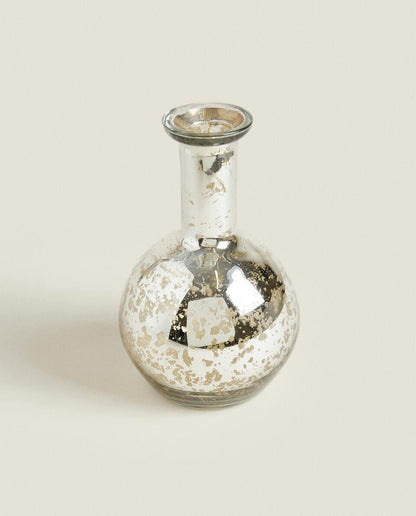 CHRISTMAS MERCURISED GLASS VASE