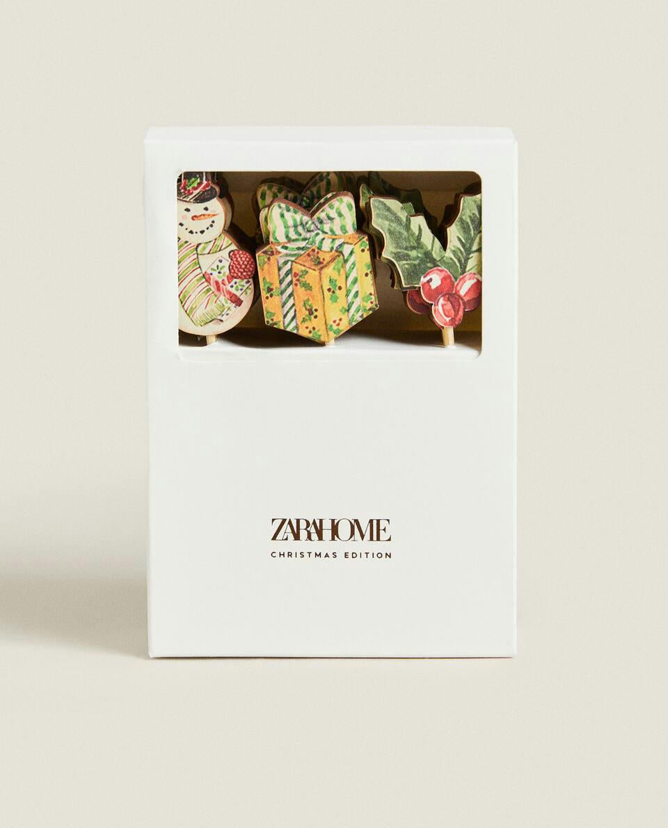 PACK OF CHRISTMAS FIGURE COCKTAIL PICKS (PACK OF 24)