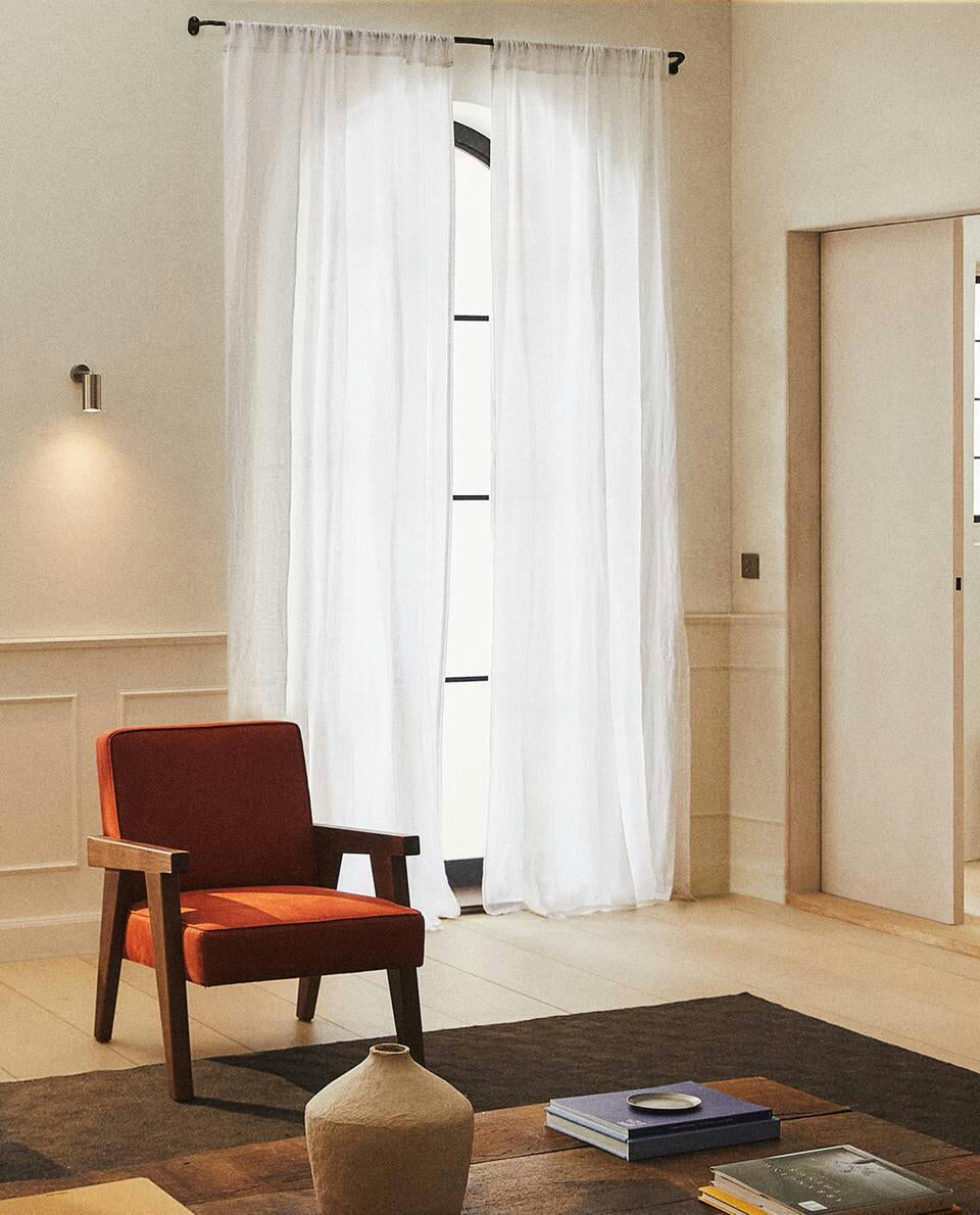 GEWÄSCHETER LEINWANDVORHANG 