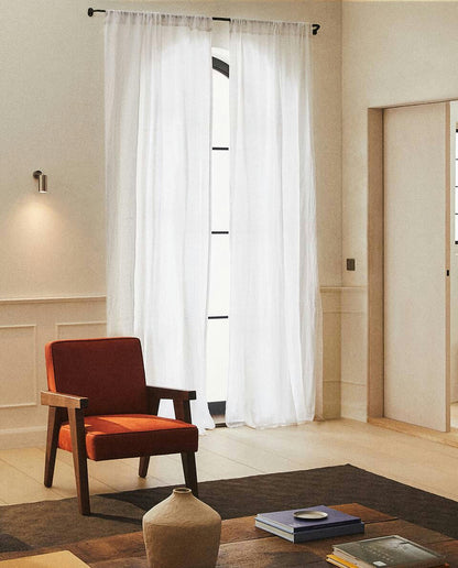 GEWÄSCHETER LEINWANDVORHANG 