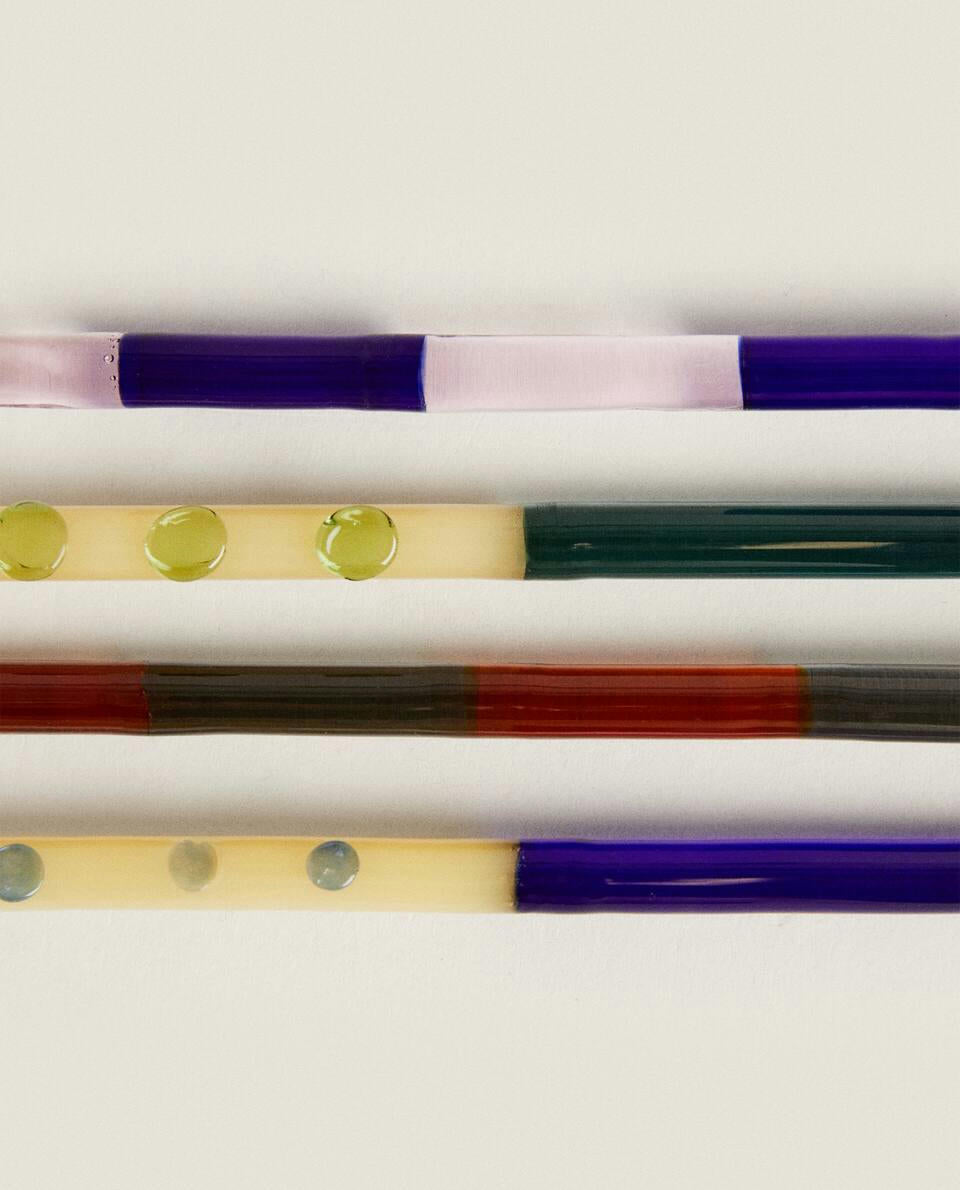 4er-Packung Dessertlöffel aus Borosilikatglas 