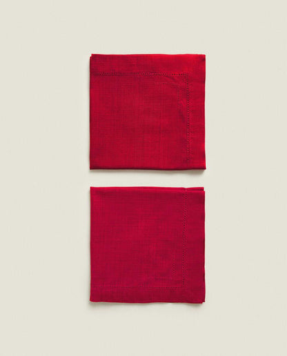 PACK OF HEMSTITCHED CHRISTMAS NAPKINS (PACK OF 2)