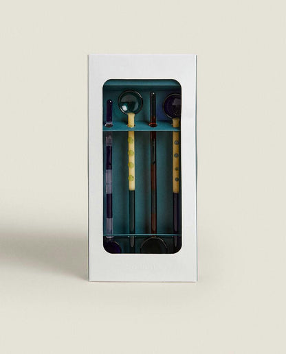 4er-Packung Dessertlöffel aus Borosilikatglas 