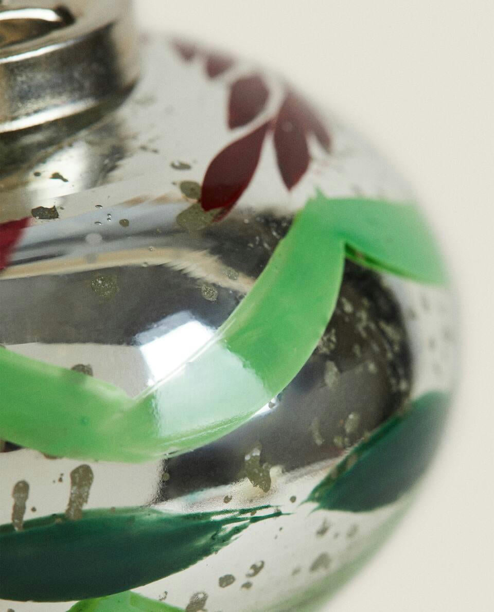 MERCURISED GLASS SPINNING TOP CHRISTMAS DECORATION