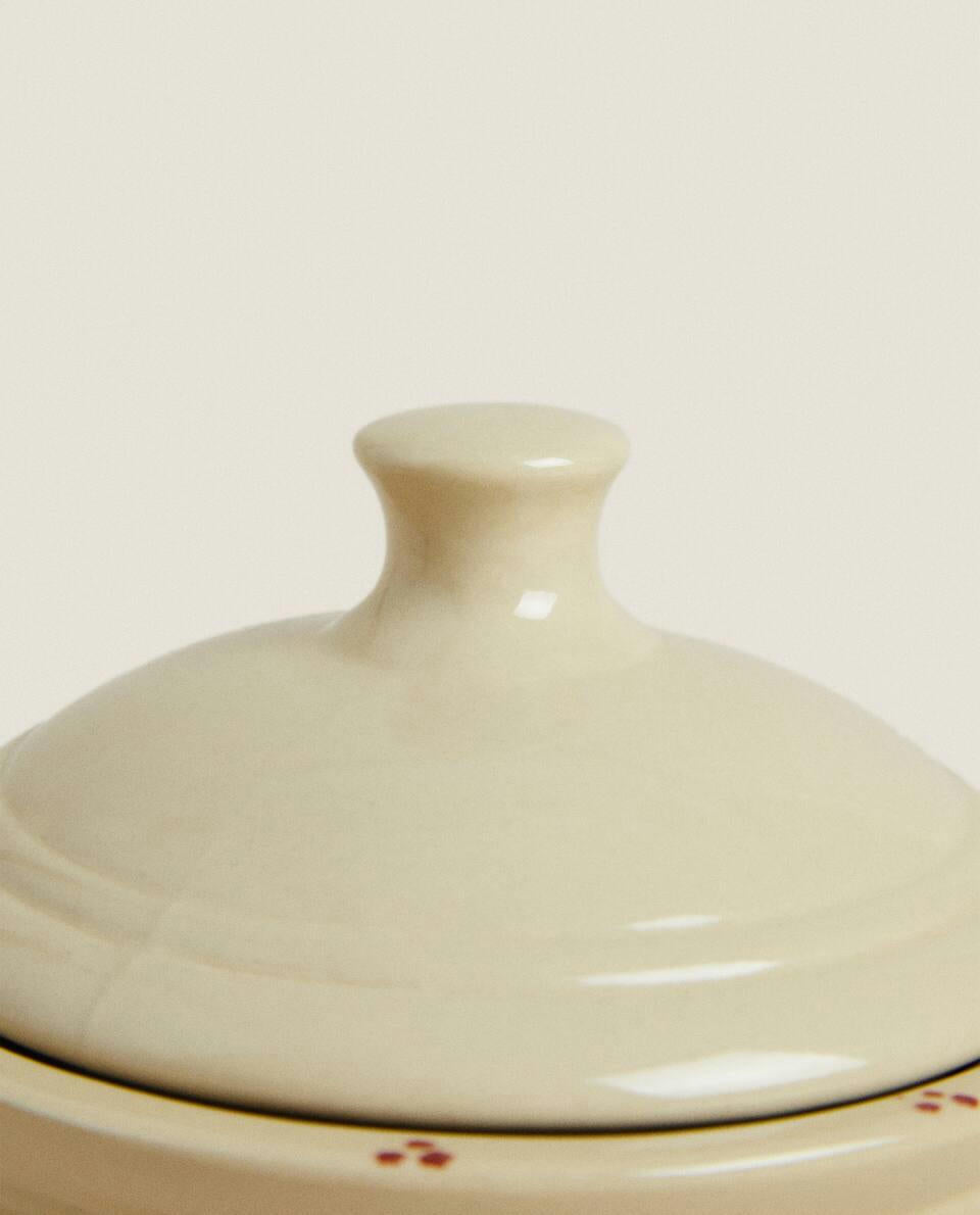 PAINTED CERAMIC CHRISTMAS JAR