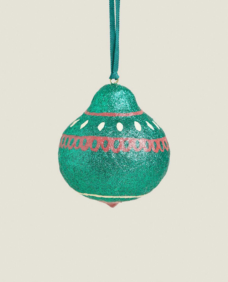 GLITTER BALL CHRISTMAS DECORATION