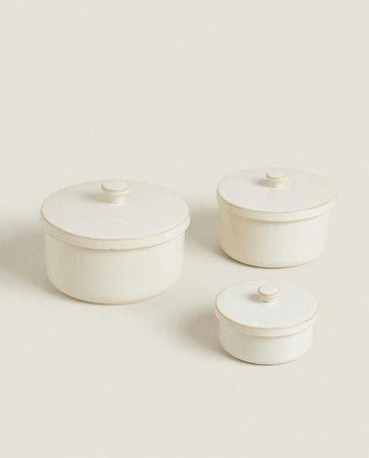 STONEWARE JAR WITH LID