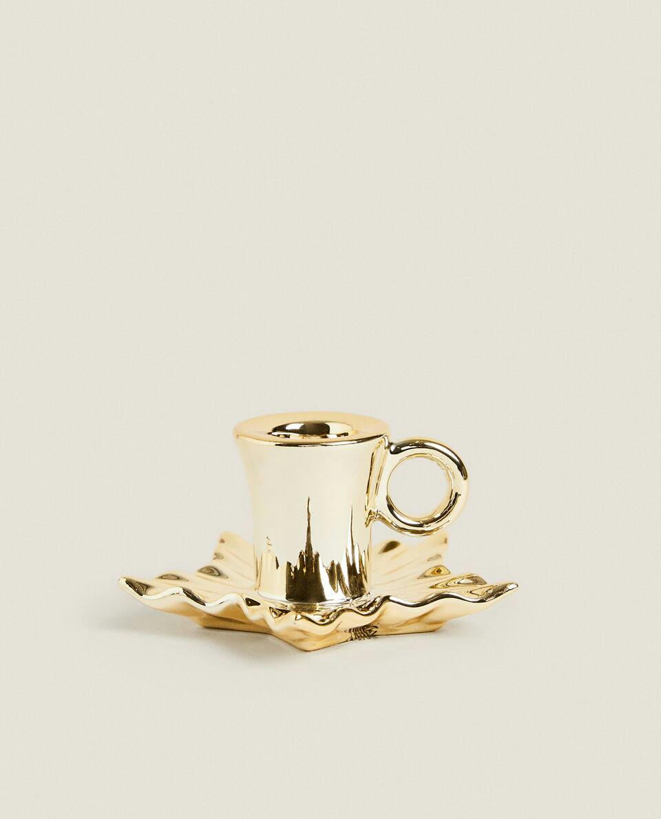 CHRISTMAS LEAF CANDLEHOLDER WITH RIM