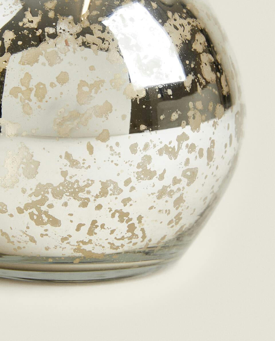 CHRISTMAS MERCURISED GLASS VASE