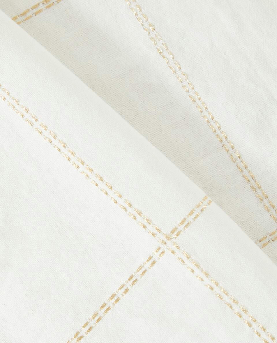 Tischdecke aus Leinen mit Weihnachtskettenmuster 