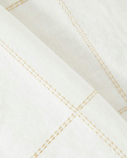 Tischdecke aus Leinen mit Weihnachtskettenmuster 