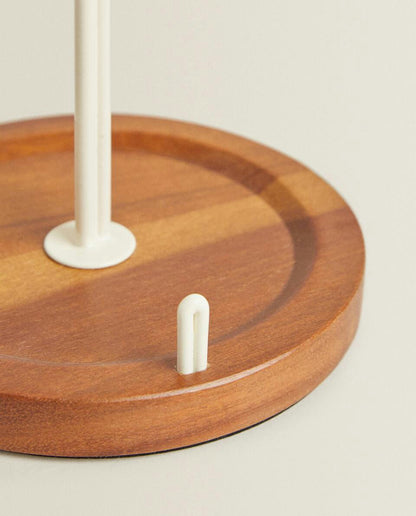 Küchenrollenhalter aus Eisen und Holz 