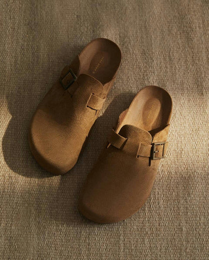 Lederclogs mit Schnalle 