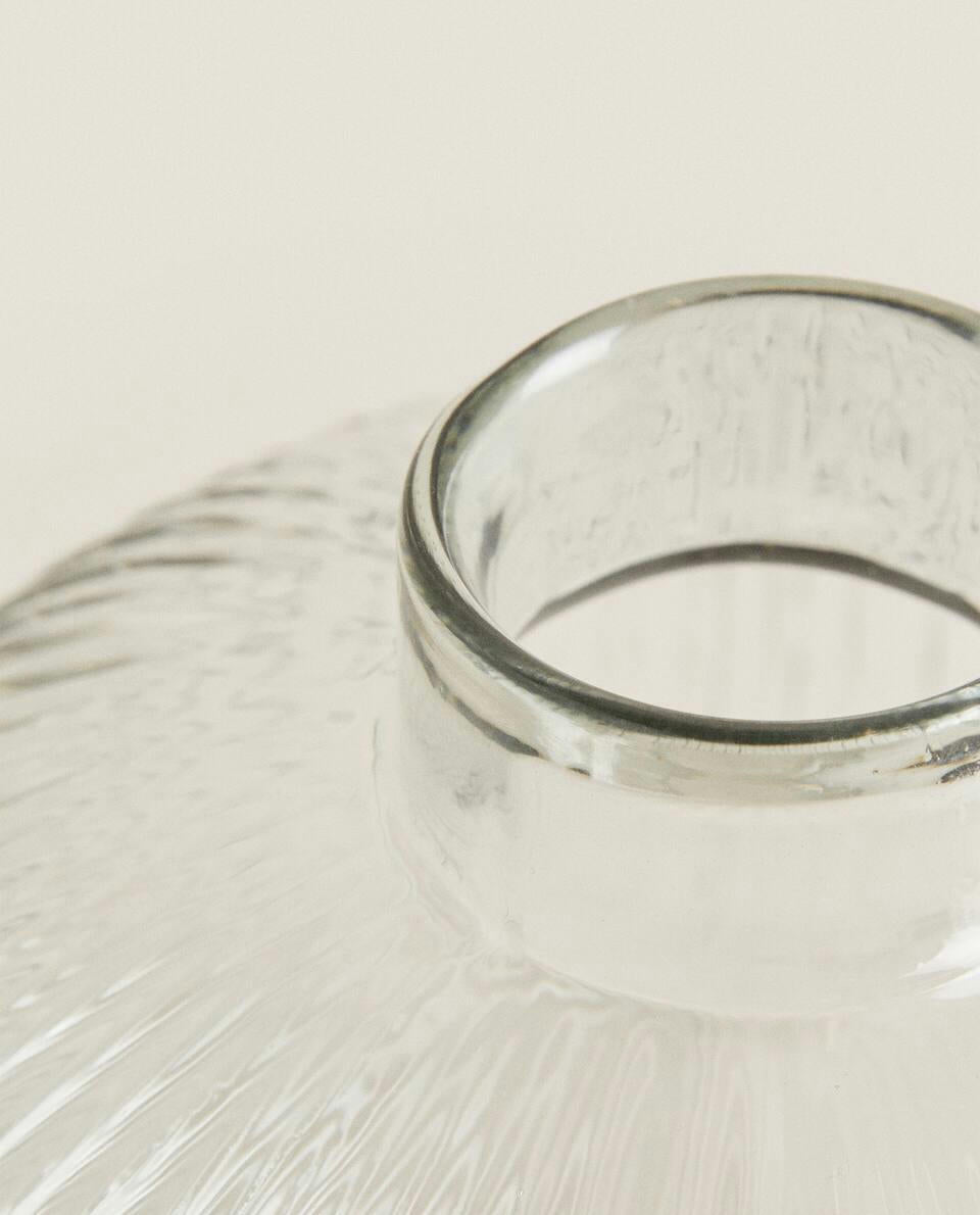 GLASS VASE WITH LINES