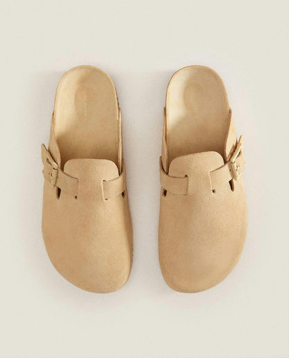 Lederclogs mit Schnalle 