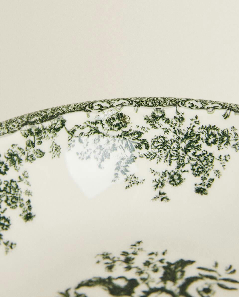 Blumenmuster-Schale aus Steingut 