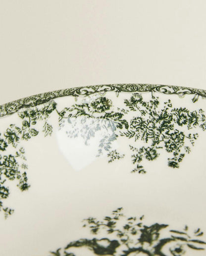 Blumenmuster-Schale aus Steingut 
