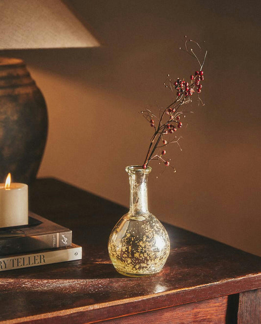 Weihnachtsvase aus Quecksilberglas 