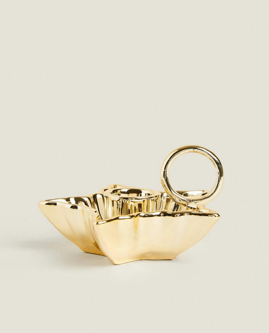 Weihnachtsstern-Kerzenhalter mit Rand 