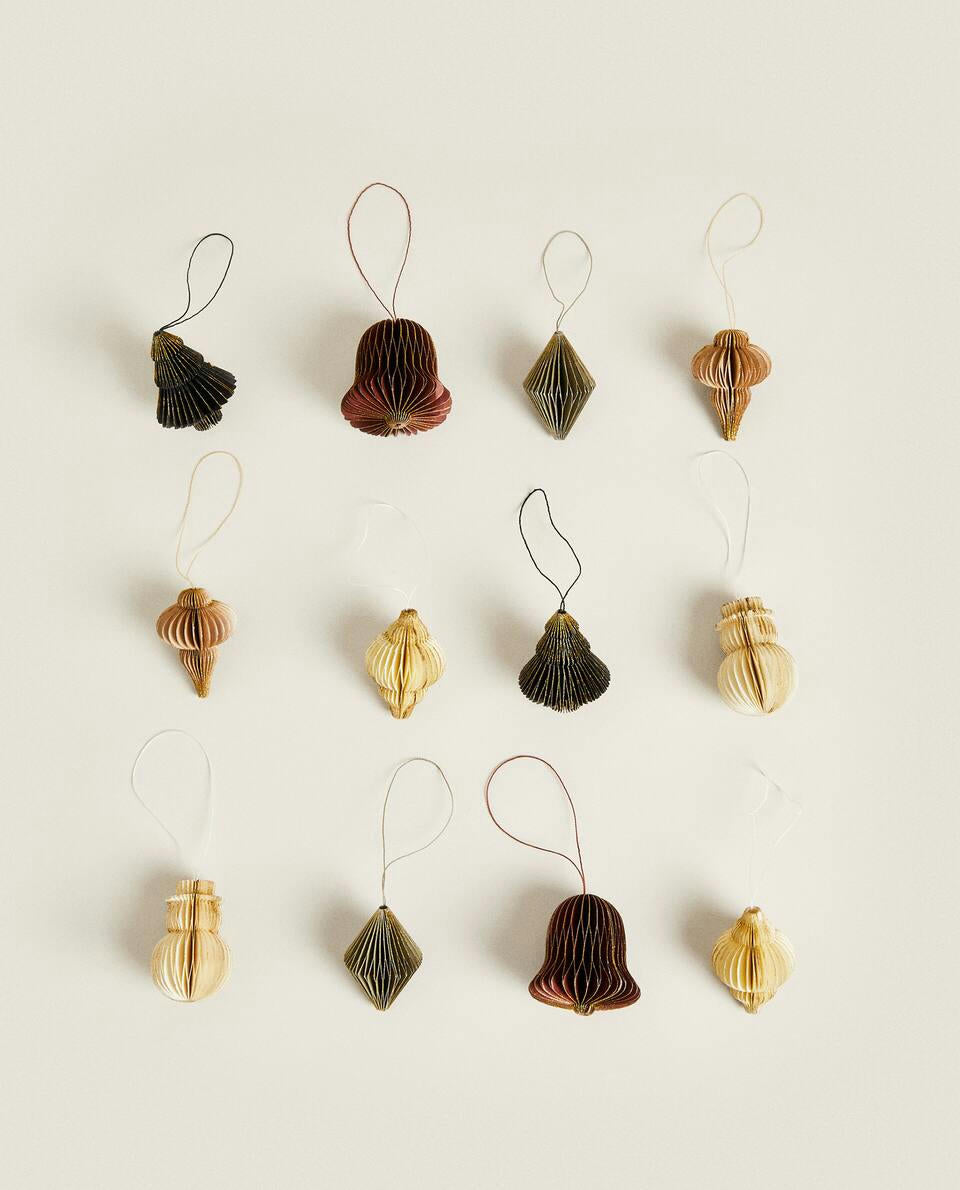 PACK OF CHRISTMAS PAPER DECORATIONS (PACK OF 12)