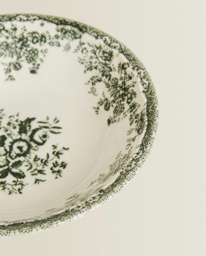 Blumenmuster-Schale aus Steingut 